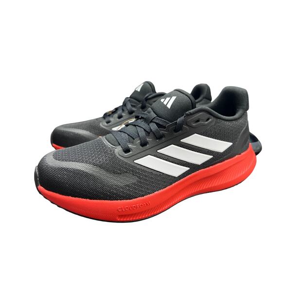 Adidas Kids Runfalcon 5 J Running Shoes Black/Red/White Size 5 IH0314 New - Picture 1 of 13